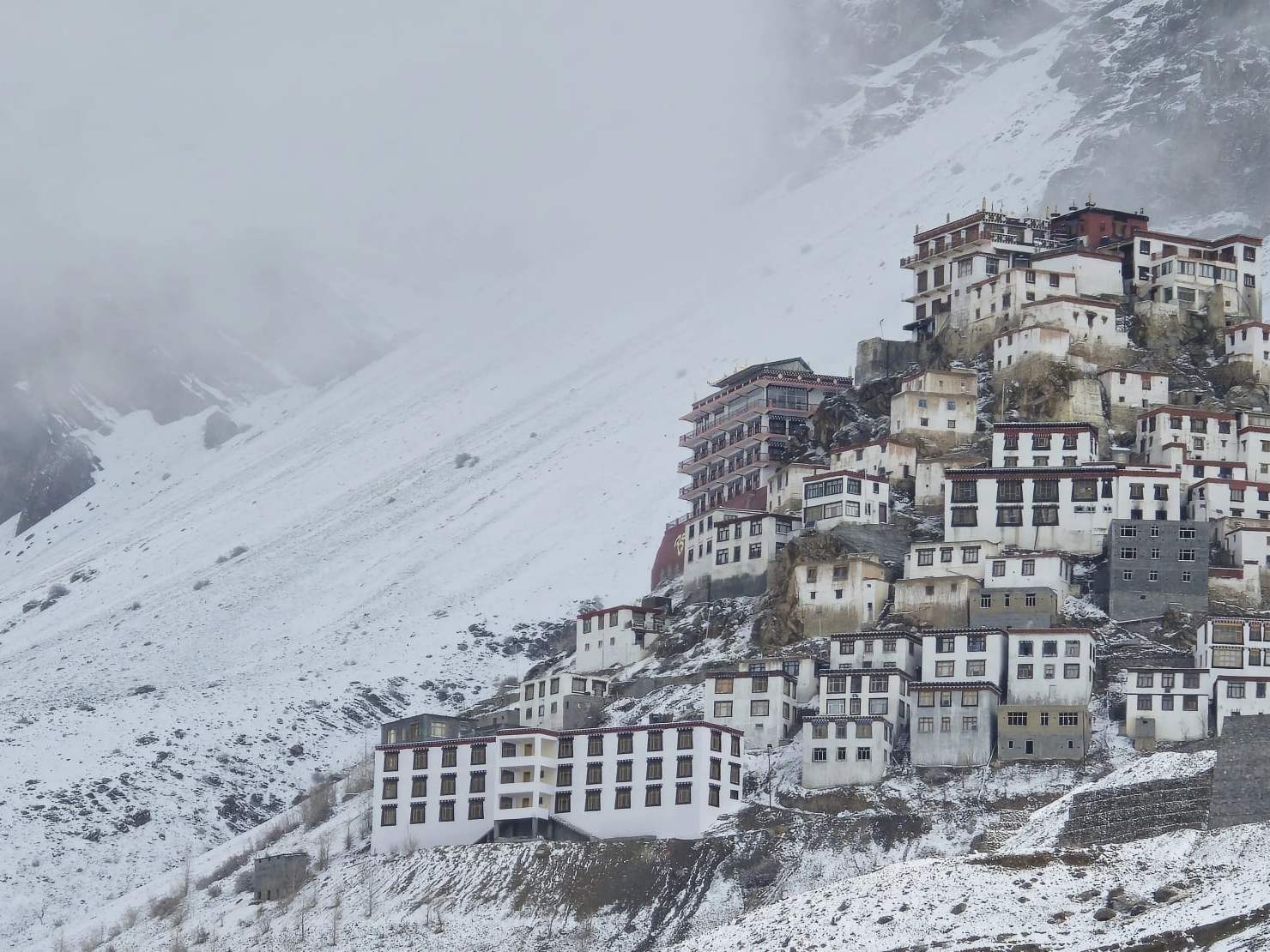 Key Monastery in snow, Spiti Valley